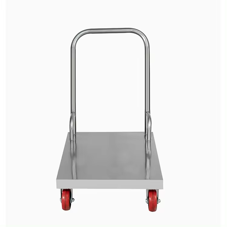 High quality metal hand trolley 200kg 400kg stainless steel platform trolley for goods transport